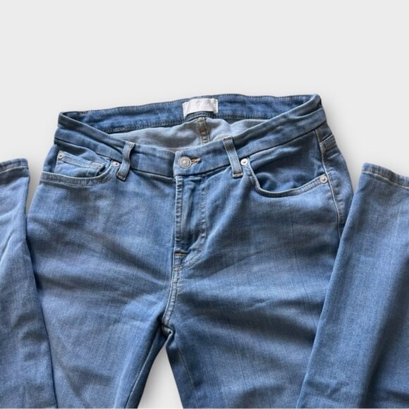 for all mankind Kimmie jeans  straight leg 27 strechy sexy mid rise medium - Picture 2 of 15